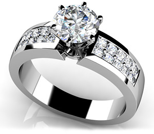 Diamond Ring Setting 14K White Gold .40cttw Model AFC-MS122-E