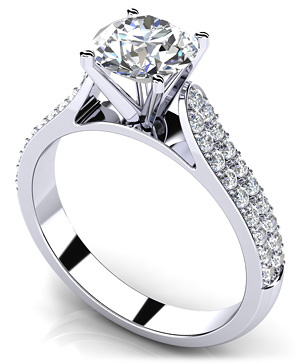 Diamond Ring Setting 14K White Gold .40cttw Model AFC-MS130-E