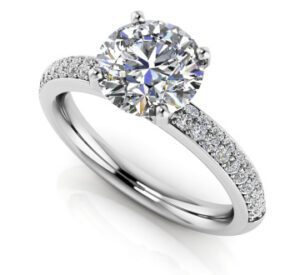 Diamond Ring Setting 14K White Gold .35cttw Model AFC-MS203-E