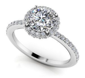 Diamond Halo Setting 14K White Gold .50cttw Model AFC-MS204-E