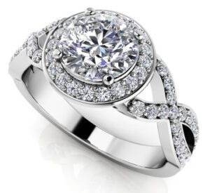 Diamond Halo Setting 14K White Gold .45cttw Model AFC-MS221-E