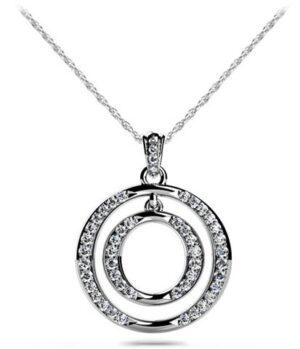 Diamond Circle Necklace in 14K White Gold (AFC-SP41-A)