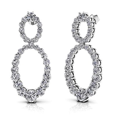Diamond Earrings 14K WG 1.90cttw Model AFC-SE19