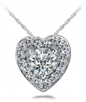 Diamond Heart Necklace 14K White Gold .50cttw Model AFC-SP52